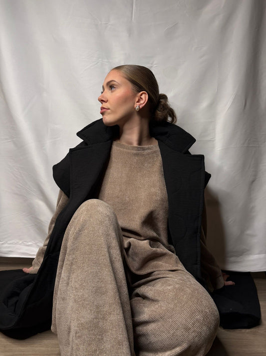 Manteau sans Manche Noir