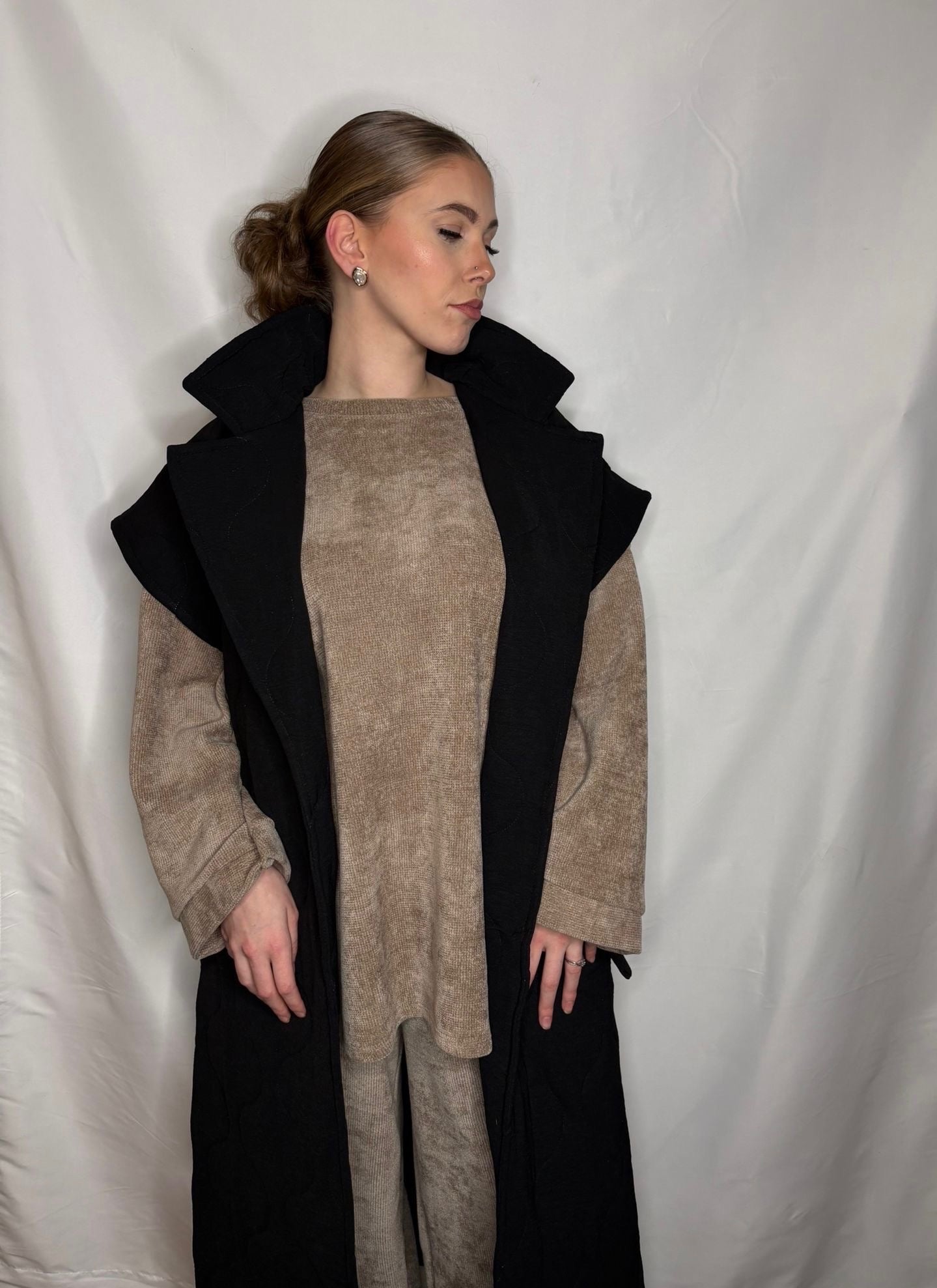 Manteau sans Manche Noir